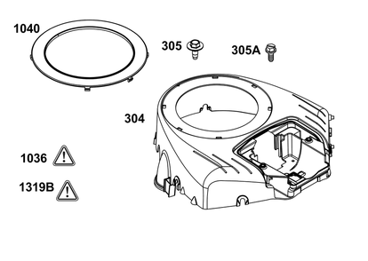 Blower Housing Group Diagram and Parts List for 40N777-0004-B5 400000 - 699999 Briggs and Stratton Engine